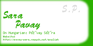 sara pavay business card